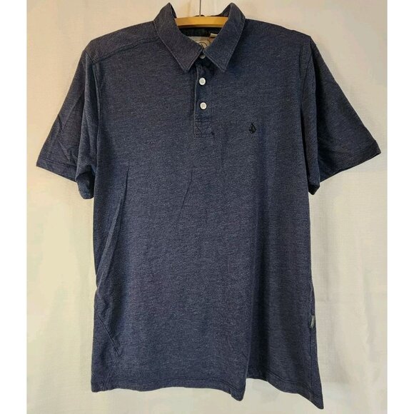 Volcom Men's Polo Shirt Short Sleeve Pullover Embroidered Logo Blue Size Medium - Picture 1 of 10